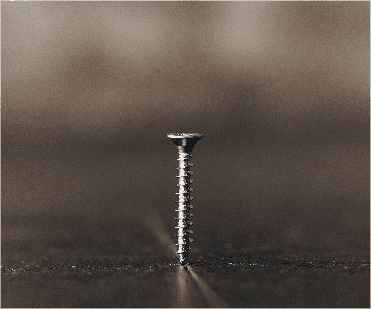 Close-up of a precision screw